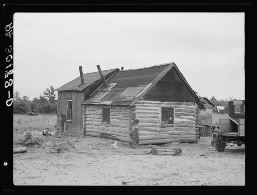 The home of Art Simplot near Black River Falls, Wisconsin. Simplot will own this land as soon as he has payed the taxes due. He depends on any work he can pick up for his living