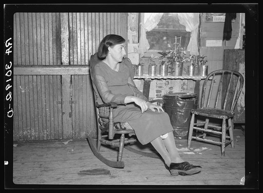 Mrs. John Mathews in her home near Black River Falls, Wisconsin