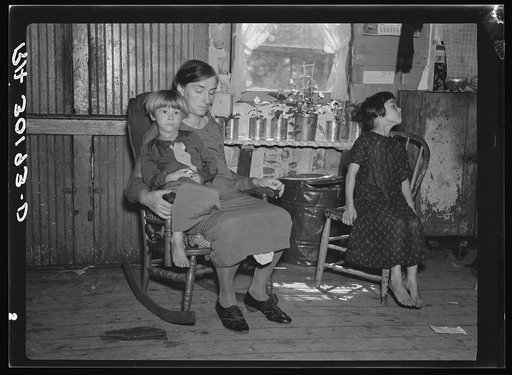 Wife and children of John Mathews. Near Black River Falls, Wisconsin