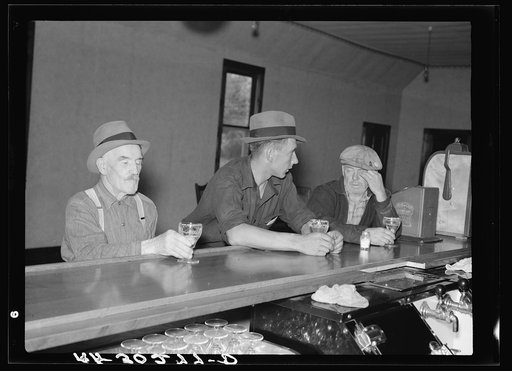 Lumberjacks in beer parlor. Craigville, Minnesota