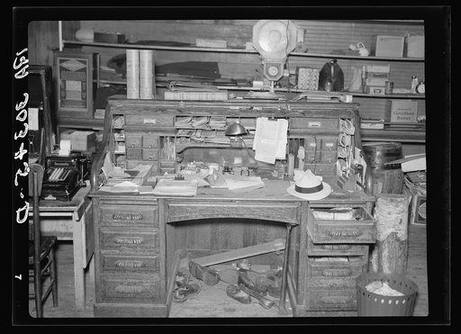 Desk of storekeeper. Ericsburg, Minnesota