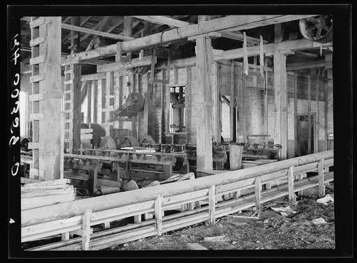 Machinery in abadoned excelsior mill. Ericsburg, Minnesota