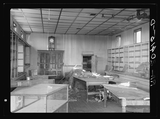 Interior of old closed store. Babbit, Minnesota, iron ore "bust" town