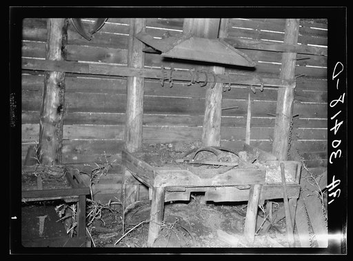 Remains of blacksmith's forge. Abandoned lumber camp. Craigville, Minnesota
