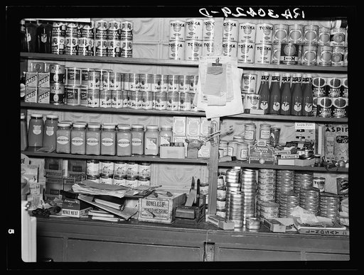Interior of grocery store. Funkley, Minnesota