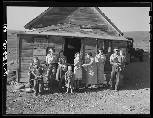 The Frank Weeks family living on farm near Williston, North Dakota