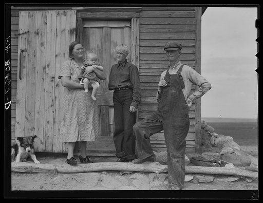 The Herman Gerling family near Wheelock, North Dakota. The daughter lost her arm four years ago