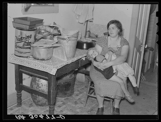 Mrs. E. Gorder and her youngest child. Williams County, North Dakota
