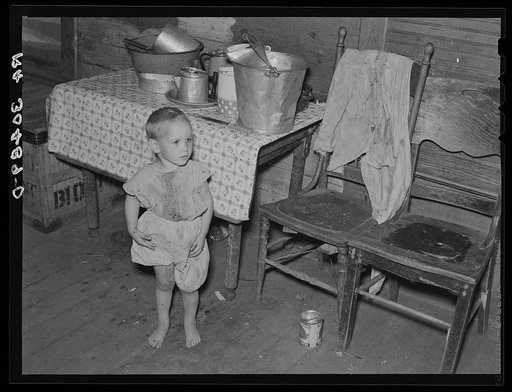 Small child of Frank Peaches. Farm near Williston, North Dakota