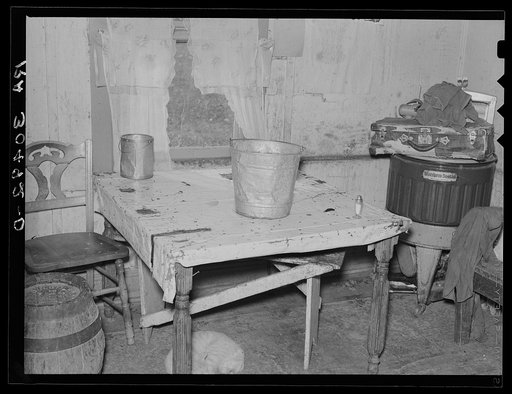 Kitchen in farmhouse of James Stronk. Williams County, North Dakota
