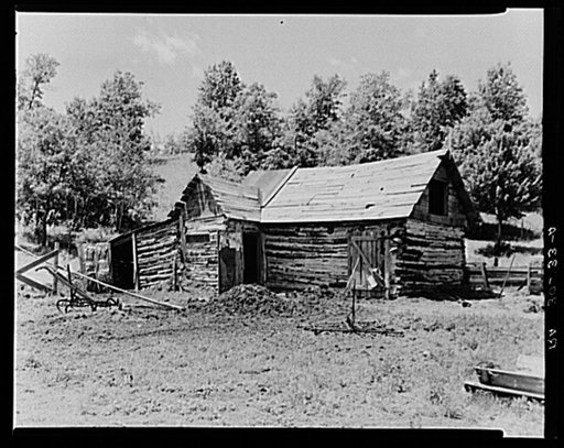 Barn on Alanzo Heath's cut-over farm near Black River Falls, Wisconsin
