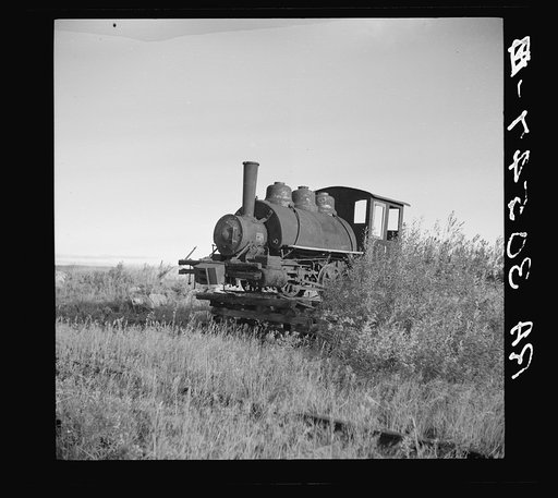 Abandoned locomotive at old sawmill. Tower, Minnesota