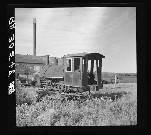Old locomotive at idle sawmill near Tower, Minnesota
