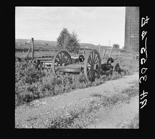 Old wagon used in the lumbering industry. Tower, Minnesota