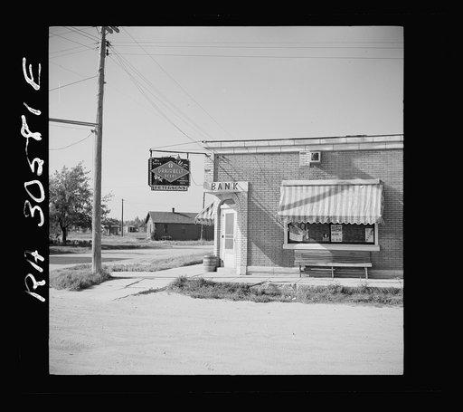 Former bank, now a saloon. Mizpah, Minnesota
