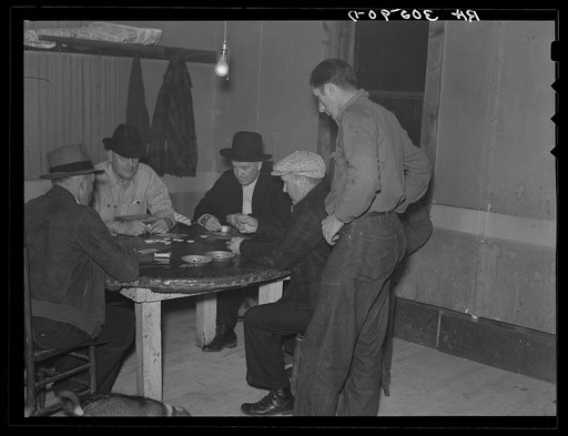 Card game in a saloon. Craigville, Minnesota