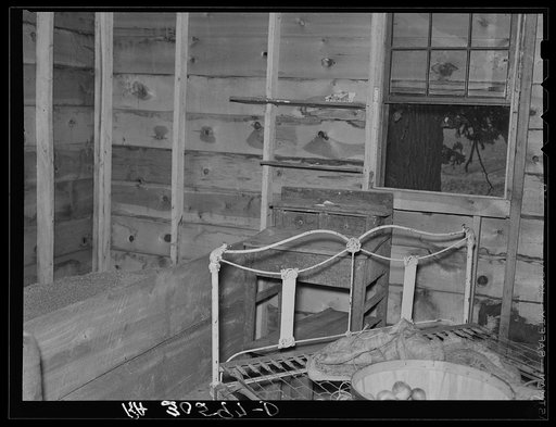 Interior of sugar beet worker's shack near Chaska, Minnesota
