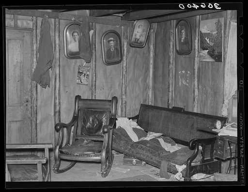 Parlor in Steve Flanders' farmhouse near Northhome, Minnesota