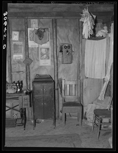 Living room in home of Charles Swanson near Northome, Minnesota