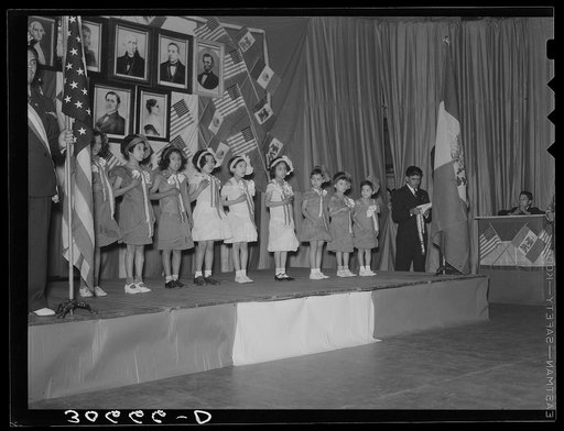 Recitation by Mexican girls at the Independence Day celebration. Saint Paul, Minnesota