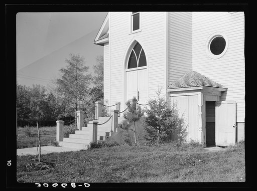 Detail of church in Littlefork, Minnesota