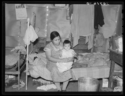 Mother and baby of beet worker's family near East Grand Forks, Minnesota