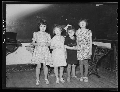 Untitled photo, possibly related to: Rural schoolchildren and teacher. Williams County, North Dakota