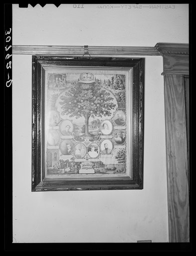 Framed "family tree" record in farmhouse near Epping. Williams County, North Dakota
