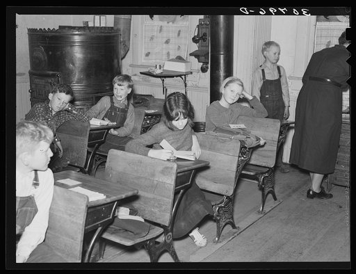 Children in rural school. Williams County, North Dakota