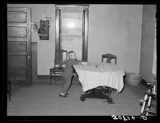 Daughter of A.O. Ryland, farmer who has quit farming. Near Williston, North Dakota
