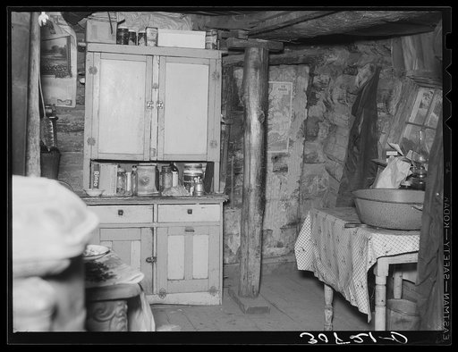 Interior of homesteader's shack near Williston, North Dakota
