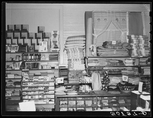 Interior of general store. Ray, North Dakota