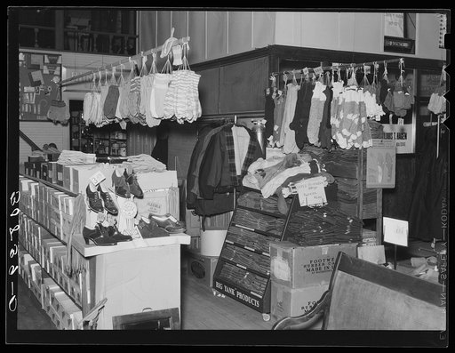 Interior of general store. Ray, North Dakota