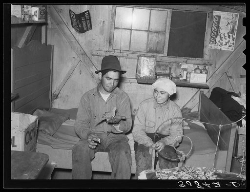 Newly-married Mexican couple, beet workers near Crookston, Minnesota