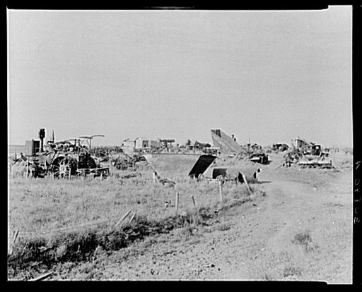 Agricultural junkyard. Wildrose, Williams County, North Dakota