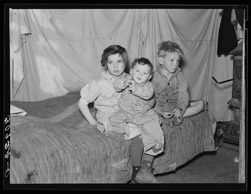 Three of the Harshenberger [i.e. Harshbarger] children. Sheridan County, Montana