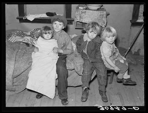 Children of the drought area in farm home of aunt. Sheridan County, Montana