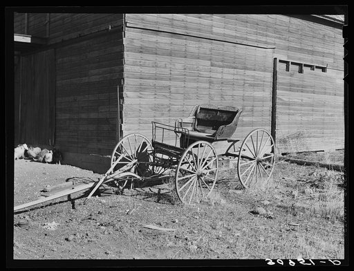 Buckboard (democrat wagon) on farm of Mr. Bertelson. Sheridan County, Montana