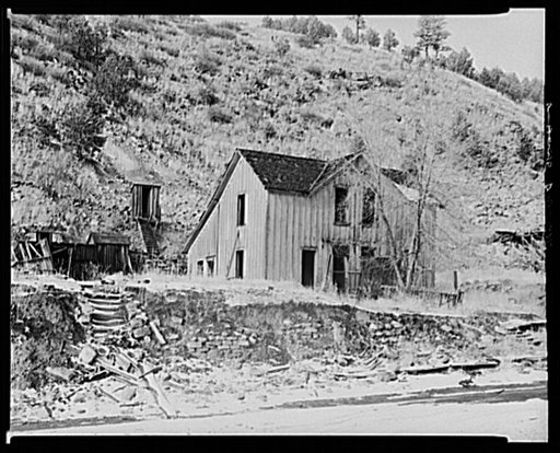 Abandoned house at the ghost town of Cambria, Wyoming