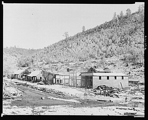 Main street of Cambria, Wyoming. Ghost mining town
