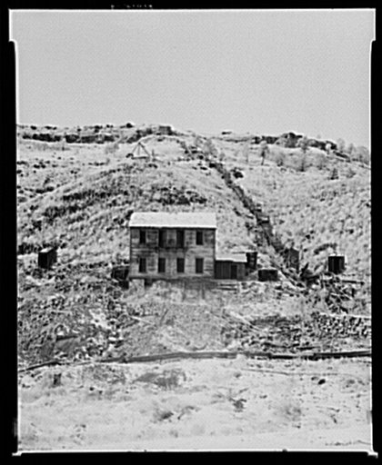 Abandoned house in Cambria, Wyoming. Ghost mining town
