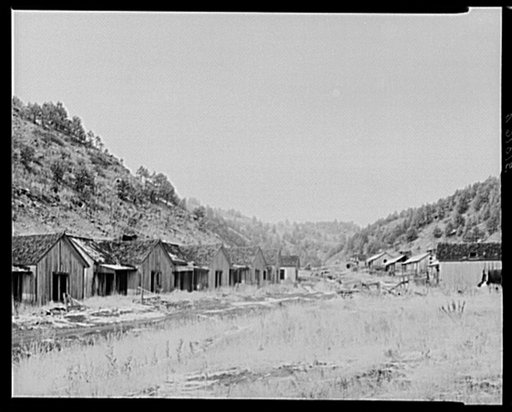 Row of cottages in coal mining town. Cambria, Wyoming