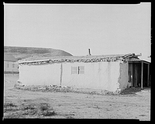 Sod post office. Grassy Butte, North Dakota