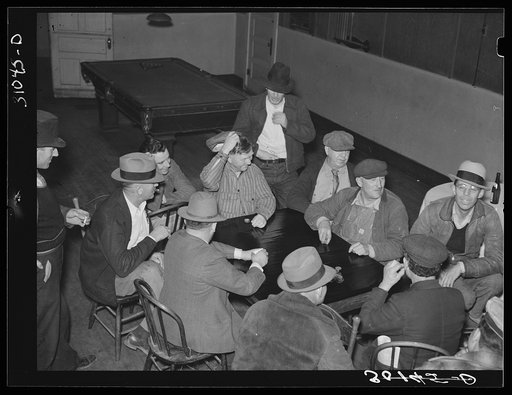 Card game in Plentywood saloon. Montana
