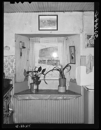 Window in sod house. McKenzie County, North Dakota