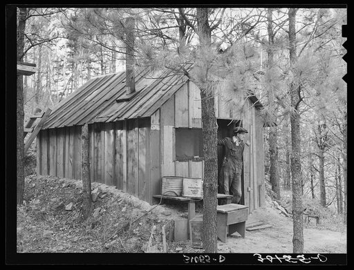 Shack of old gold prospector. Two Bit Creek, near Deadwood, South Dakota