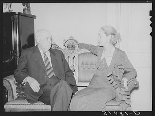 Mr. and Mrs. Jim Hardin in home. Two Bit Creek, near Deadwood, South Dakota. Hardin was once a wealthy mining promoter, is now on relief