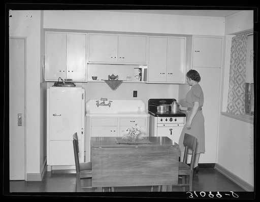 Kitchen in one-room apartment. Greenbelt, Maryland