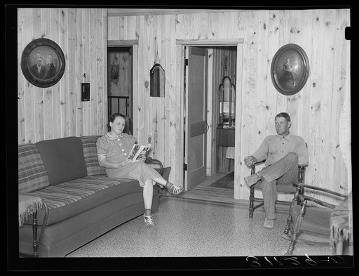 Southeast Missouri Farms. Client and wife in new home. La Forge project, Missouri