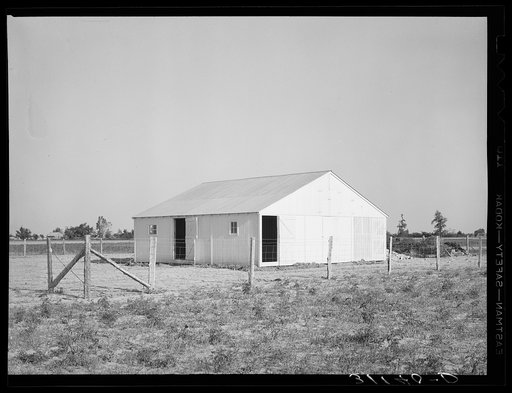 Barn on new farm unit. La Forge project, Missouri. Southeast Missouri Farms